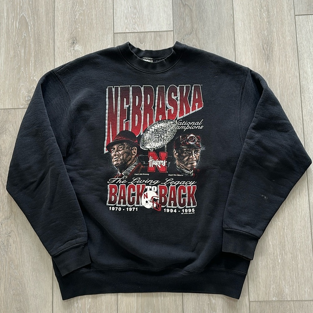 Vintage 90s Nebraska Cornhuskers Football National Champions Crewneck Sweatshirt